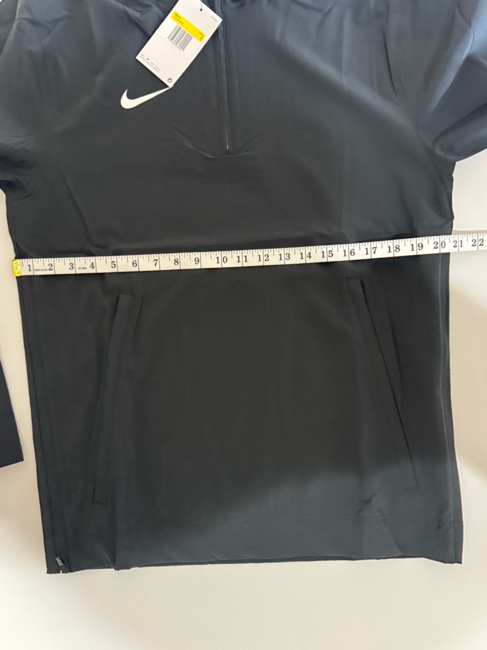 Nike Football Coach's Hooded 1/4 Zip Jacket Black Mens Size Small *MEASUREMENTS* - Picture 3 of 8